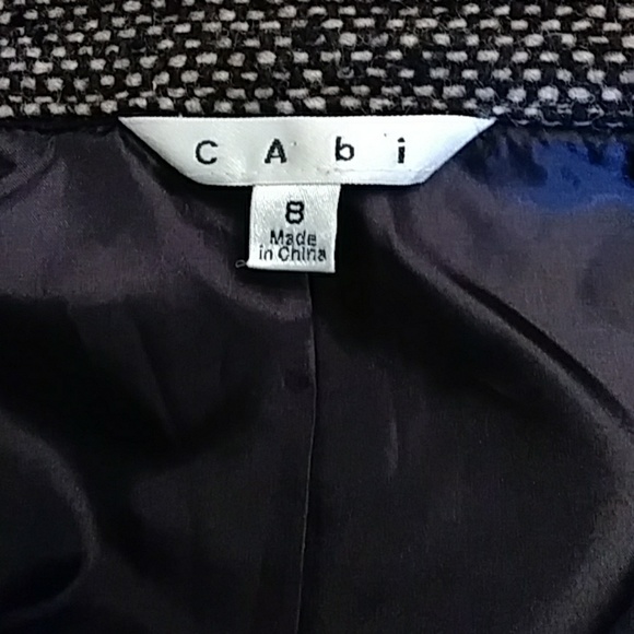 CAbi brown tweed lined single-button jacket-sz 8 - Picture 6 of 6